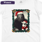 Bigfoot & Chihuahua Santa Christmas Portrait Women's Short Sleeve