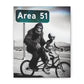 Area 51 Tandem Bike Alien Bigfoot Matte Canvas, Stretched, 1.25"