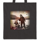 Vintage Lake Party Alien UFO Bigfoot 100% Cotton Canvas Tote Bag