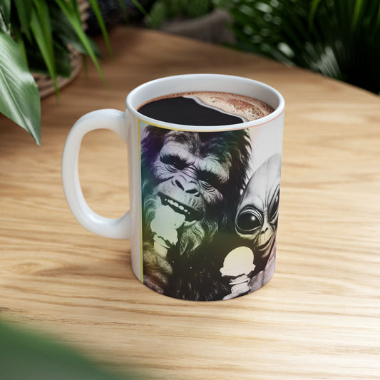 Ice Cream Break with Alien Bigfoot Ceramic Novelty Coffee Mug (11oz)