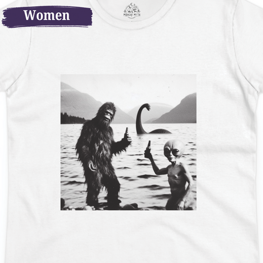 Loch Ness Monster Lake Bigfoot Alien Women's Tee