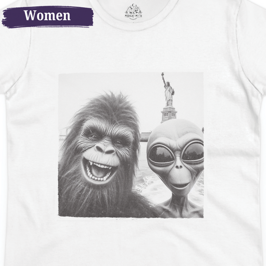 Statue of Liberty NYC Alien Bigfoot NYC Women's Tee