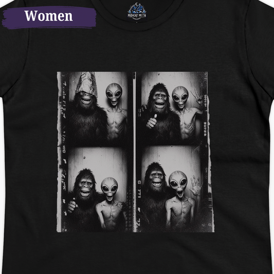 Vintage Photobooth with Bigfoot Alien Women's Tee