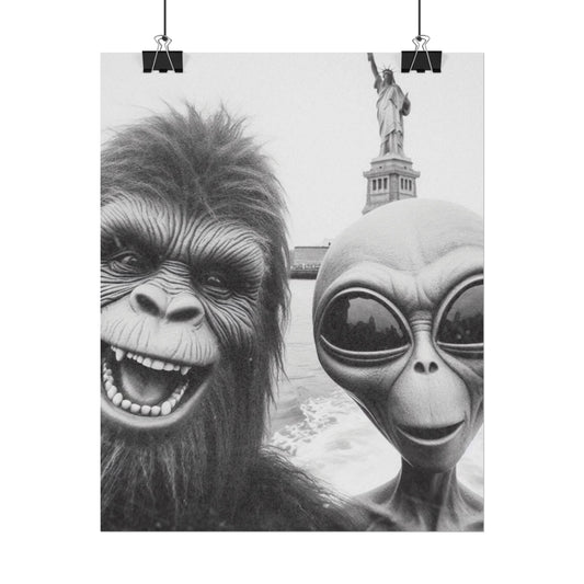 Statue of Liberty NYC Alien Bigfoot Rolled Poster