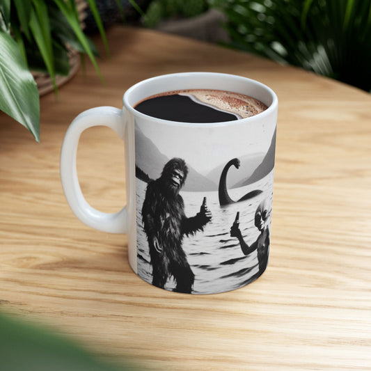 Loch Ness Monster Lake Bigfoot Alien Ceramic Novelty Coffee Mug (11oz)