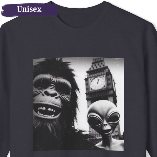 Big Ben London England Tourist Alien Bigfoot Unisex Crewneck Sweatshirt