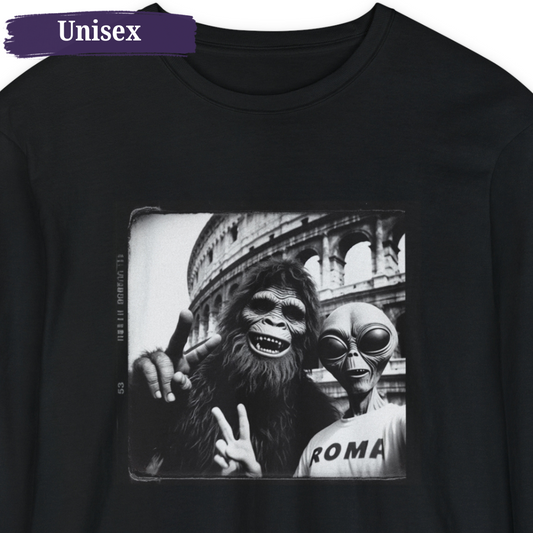 Roman Colosseum Italy Alien Bigfoot Unisex Long Sleeve T-Shirt