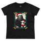 Bigfoot & Chihuahua Santa Christmas Portrait Women's Short Sleeve