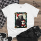 Bigfoot & Chihuahua Santa Christmas Portrait Women's Short Sleeve