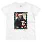 Bigfoot & Chihuahua Santa Christmas Portrait Women's Short Sleeve