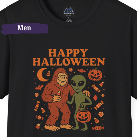 Funny Halloween T-Shirt for Men Happy Halloween Bigfoot Alien